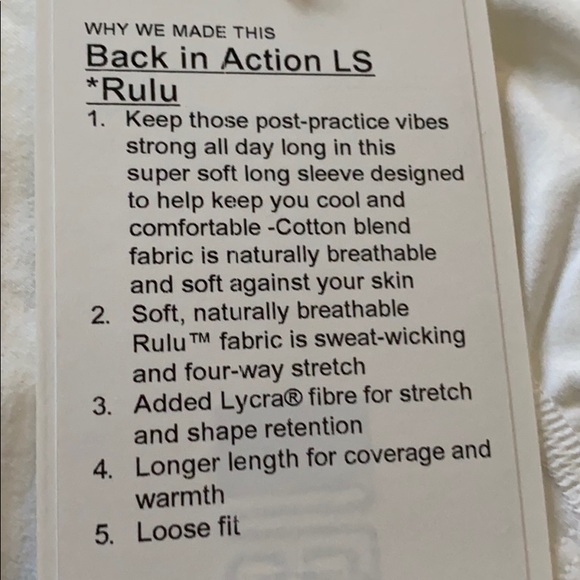 Lululemon back in action LS *Rulu - Picture 6 of 6
